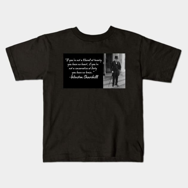 Wise Quote 8 - Winston Churchill Kids T-Shirt by smart_now